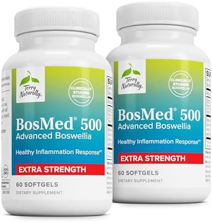 Terry Naturally Bosmed 500 Boswellia Serrata Extract Supplement Dietary Supplement For Healthy Lung Support Herbal Supplement Formula 60 Softgels (Pack Of 2)