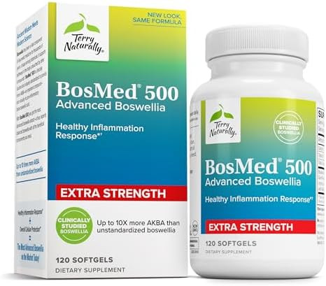 Terry Naturally Bosmed 500 Extra Strength Boswellia Serrata Extract Supplement Supplement For Healthy Lung Support Herbal Supplement Formula With High Levels Of Akba 120 Softgels