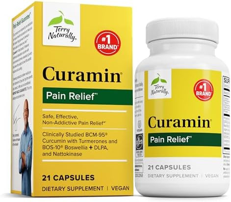 Terry Naturally Curamin Curcumin Supplement For Circulation & Endorphin Support Support For Occasional Discomfort Aids Healthy Muscles 21 Capsules