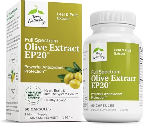 Terry Naturally Olive Extract Ep20 Brain Health Support Supplement With Olive Leaf Extract Herbal Supplement To Aid Healthy Immune System Function 60 Capsules (60 Servings)