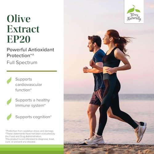 Terry Naturally Olive Extract Ep20 Brain Health Support Supplement With Olive Leaf Extract Herbal Supplement To Aid Healthy Immune System Function 60 Capsules (60 Servings)