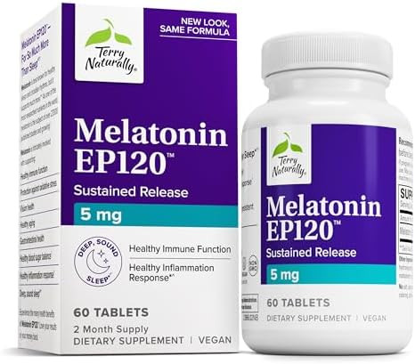 Terry Naturally Melatonin Ep 120 10Mg Sleep Support Supplement With Antioxidants Gluten Supplement For Healthy Sleep Dietary Supplement To Aid Healthy Aging & Immune Health 60 Tablets