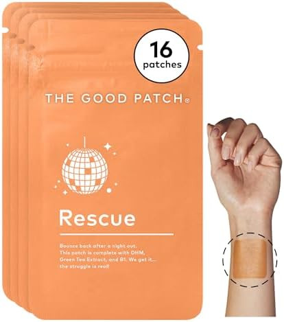 The Good Patch Rescue Recovery Patch Natural Patch With Dhm Vitamin B1 And Green Tea Plantpowered Wearable Wellness Support After A Night Out (16 Total Patches)