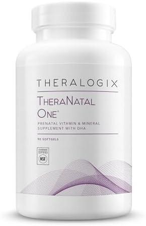 Theralogix Theranatal One Prenatal Vitamin 90Day Supply Prenatal Multivitamin With Dha Vitamin D3 Methylated Folate Iron & More To Support A Healthy Pregnancy Nsf 90 Softgels