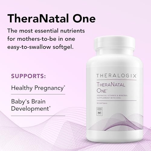 Theralogix Theranatal One Prenatal Vitamin 90Day Supply Prenatal Multivitamin With Dha Vitamin D3 Methylated Folate Iron & More To Support A Healthy Pregnancy Nsf 90 Softgels