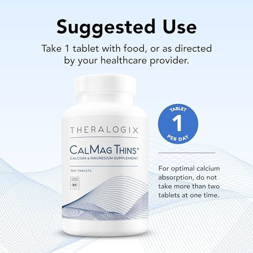 Theralogix Calmag Thins Calcium & Magnesium Supplement Bone Support Supplement For Women & Men Contains 200 Mg Of Calcium And 50 Mg Of Magnesium Nsf 360 Tablets