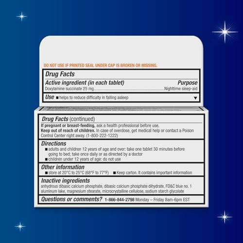 Unisom Sleeptabs Nighttime Sleepaid Doxylamine Succinate 48 Tablets