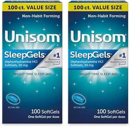 Unisom Nighttime Sleepaid Gels Diphenhydramine Hci 50Mg 100 Count 2 Pk