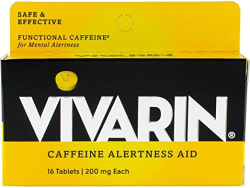 Vivarin Caffeine Pills 200Mg Caffeine In Each Tablet Safely And Effectively Helps You Stay Awake Alertness Aid Energy Supplement 16 Tablets 1 Pack