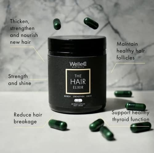 Welleco The Skin Elixir + The Hair Elixir Vegan Beauty Supplements Bundle Promotes Hair Growth & Reduces Breakage Supports Healthy Skin & Collagen Formation 60 Capsules Each