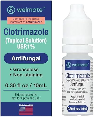 Welmate Clotrimazole 1% Antifungal Topical Solution 0.33 Fluid Ounce