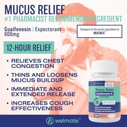 Welmate Cold & Allergy Management Bundle: Mucus Relief Guaifenesin 600Mg Mucus Relief (200 Ct) + Fexofenadine Hcl 180Mg Nondrowsy Allergy Relief (100 Ct)