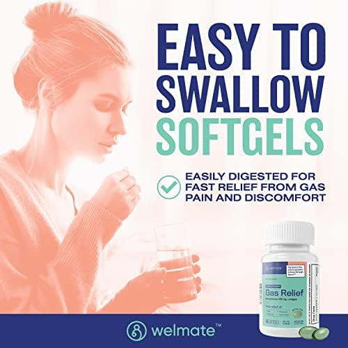 Welmate Gas Relief (365 Softgels) Simethicone 125Mg Antigas Fast Relief Gas Bloating Pressure Discomfort Extra Strength