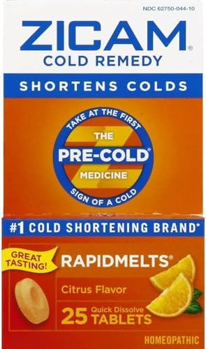 Zicam Cold Remedy Zinc Rapidmelts Citrus Flavor 25 Count (Pack Of 1)
