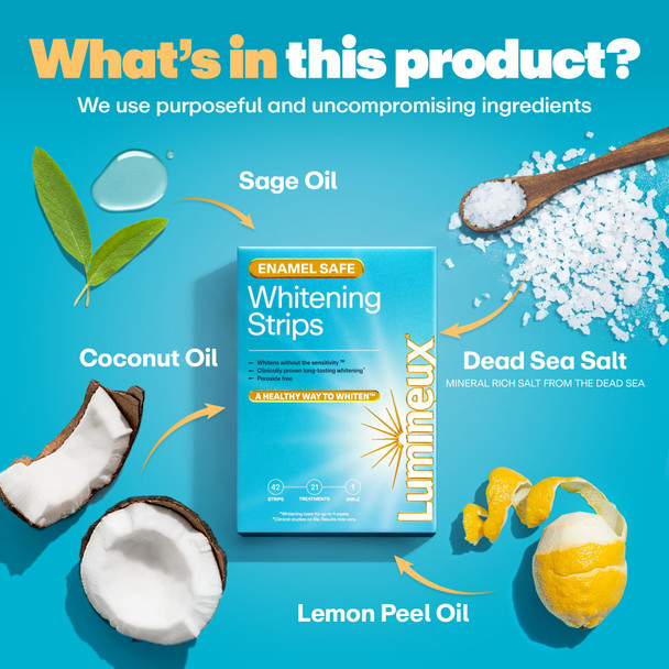 Lumineux Teeth Whitening Strips - 35 Treatments (6 Months) – Peroxide Free - Enamel Safe for Whiter Teeth - Whitening Without The Sensitivity - Dentist Formulated - Sensitivity Free