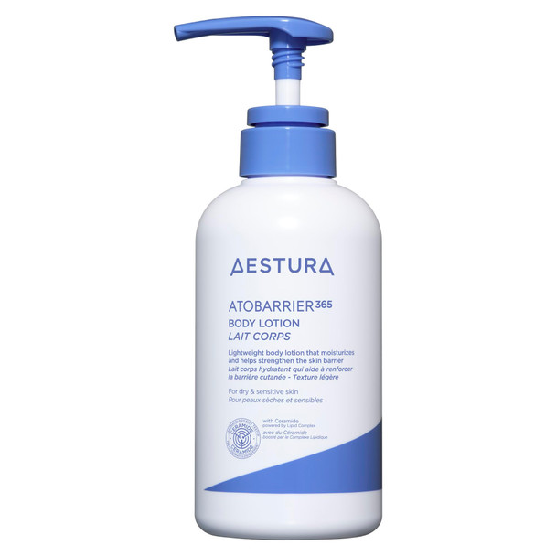 AESTURA ATOBARRIER365 Korean Body Lotion with Ceramides | Fast-Absorbing Moisturizer for Dry Sensitive & Eczema-Prone Skin | Non-Comedogenic Fragrance-Free 400 mL / 13.5 fl oz