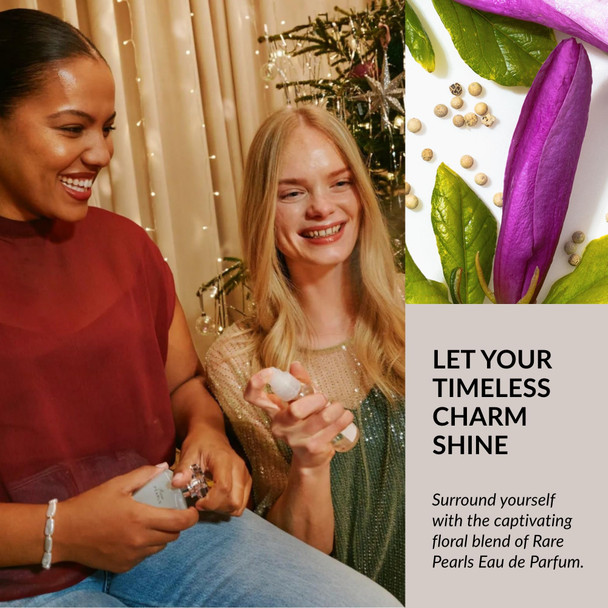 AVON Rare Pearls For Her Gift Set, with Rare Pearls Eau de Parfum 50ml, Body Mist 100ml & Body Lotion 125ml, in a Gift Box, Rosewood, Magnolia & Sandalwood, Long-Lasting Formula, Cruelty-Free