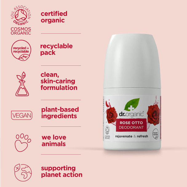 Dr Organic Rose Otto Deodorant 50ML
