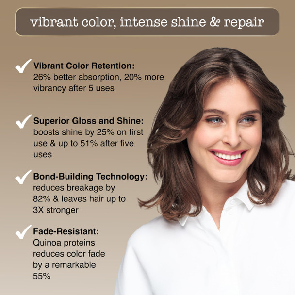 Sauce Beauty Glossy Color + Gloss + Repair Medium Brown Semi Permanent Hair Dye with Bond-Building and Color-Fade Protection Technology Adds Shine & Deep Moisture Lasts 4-8 Weeks Stops Fade