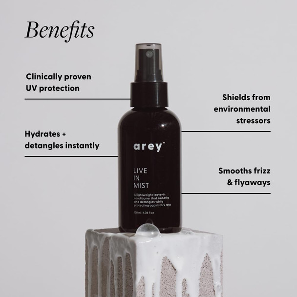 Live In Mist® Leave-In Conditioner | The Sunscreen of Haircare™ | Hydrate Detangle & Protect | Raspberry Seed Oil for UV Protection | Black Spruce Extract for Color Preservation | Sulfate-Free (4 oz)