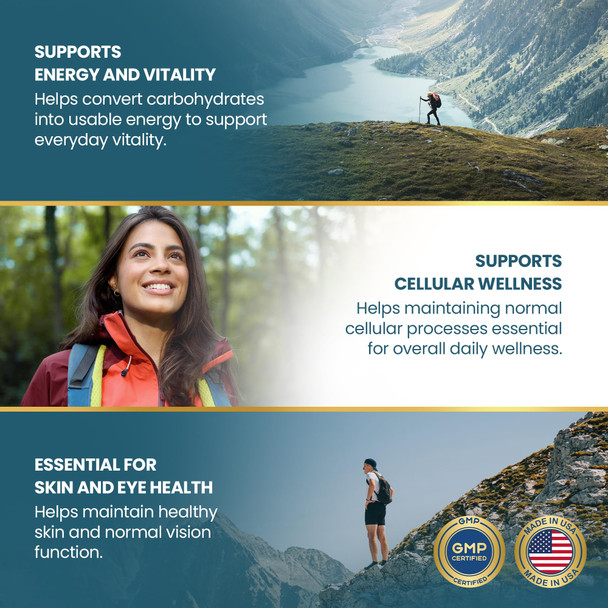 Vykee Nutrition Vitamin B2 Riboflavin Drops  Liquid B2 Supplement for Energy Metabolism Cellular Function and Vision Support  Vegan Non-GMO Gluten-Free GMP Certified - 6.5 mg 30 Servings