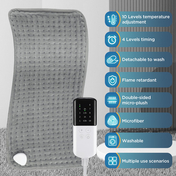 Hailicare 60x30CM 10 levels Electric Heating Pad Massager for Body Abdomen Back Winter Warmer Blanket Thermal Massage Mat Heat Waistcoat