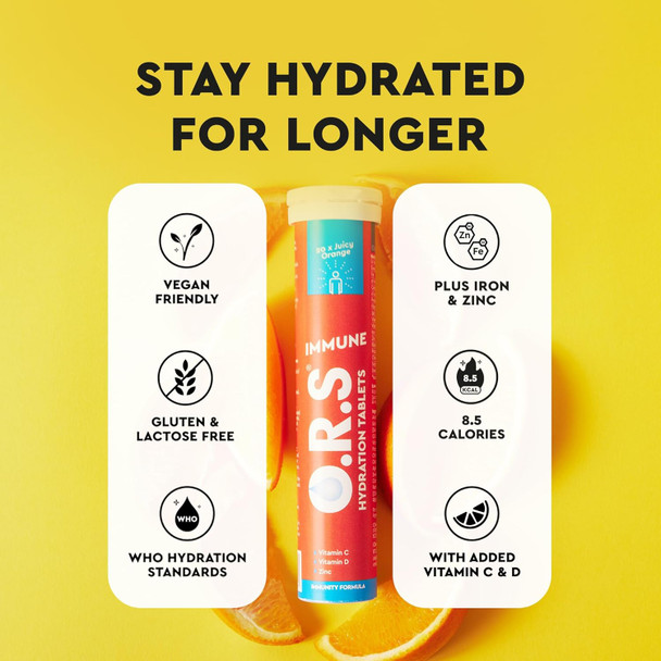 O.R.S Immune Hydration Tablets - Orange (Immunity) - 20 count (Pack of 1)