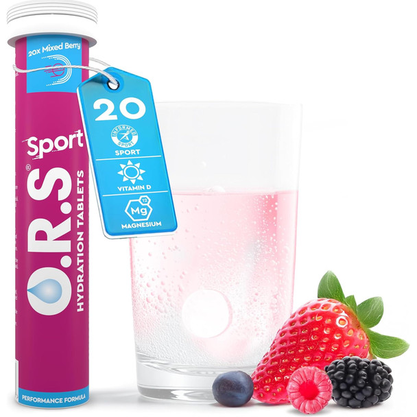 O.R.S Sport Hydration Tablets - Mixed Berry (Sports) - 20 count (Pack of 1)