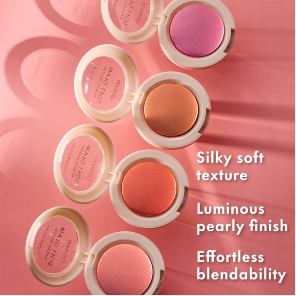 Catrice Soft Glam Baked Blush | Luminous Lightweight Powder for Buildable Color | Vegan & Cruelty Free (010 | On Cloud Pink)