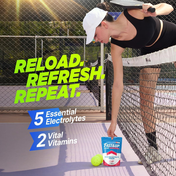 Fast&Up Reload Electrolyte Powder Drink Mix | 15 sachets | 5 Electrolytes & Vitamins for Instant Hydration & Energy |(Summer Fruits)