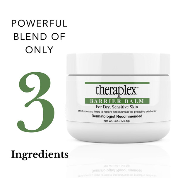 Theraplex Skin Barrier Balm- Barrier Repair Moisturizer Cream Body Balm Dry Sensitive Skin - No Parabens or Preservatives Noncomedogenic and Hypoallergenic - Dermatologist Recommended - 6 Oz