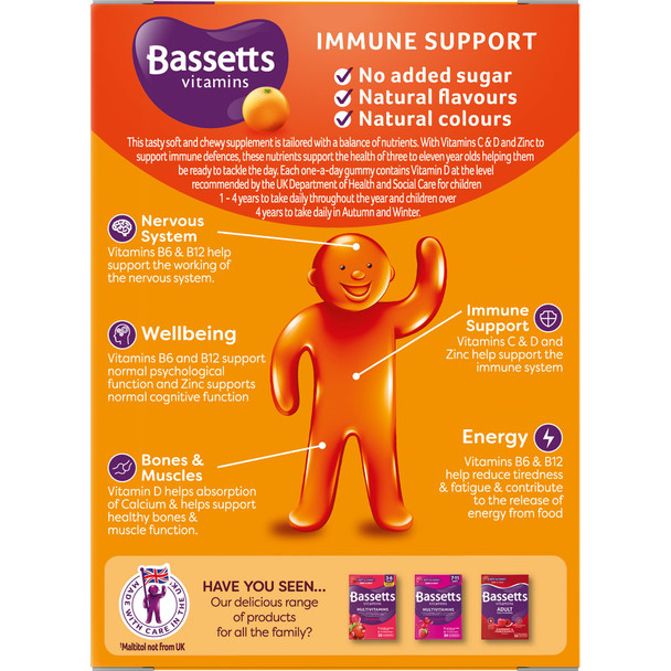Bassetts Vitamins 3-11 Years Orange Flavour Immune Support 30 Gummies