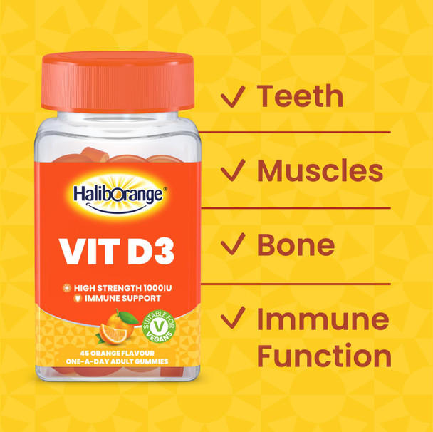 Haliborange Adult Vitamin D3-45 Orange Gummies