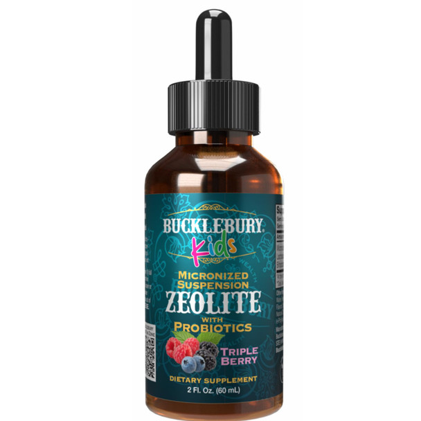 BUCKLEBURY Liquid Zeolite Detox for Kids with Probiotics - Sugar Free Natural Berry Flavour Probiotics for Kids - Zeolite Heavy Metal Detox and Immune Support - 2 Fl Oz