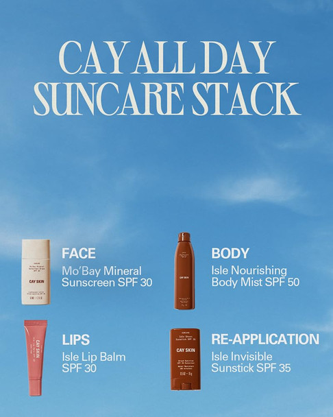 Cay Skin Isle Invisible Sunstick SPF 35 – Travel Size Broad Spectrum Face Sunscreen for On-the-Go Protection – Hydrating Reef Safe Lotion with Natural Finish for All Skin Types – 0.5 oz