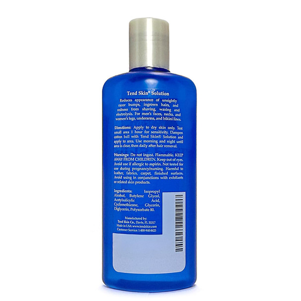 Tend Skin Solution for Unsightly Razor Bumps, Ingrown Hair and Razor Burns, Post Shaving and Waxing Toner for Men and Women, Made in USA, 8 Oz