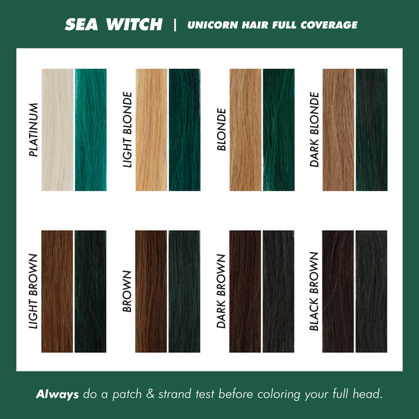 Lime Crime Unicorn Hair Dye Full Coverage Sea Witch (Rich Teal) - Vegan and Cruelty Free Semi-Permanent Hair Color Conditions & Moisturizes - Temporary Green Hair Dye With Sugary Citrus Vanilla Scent