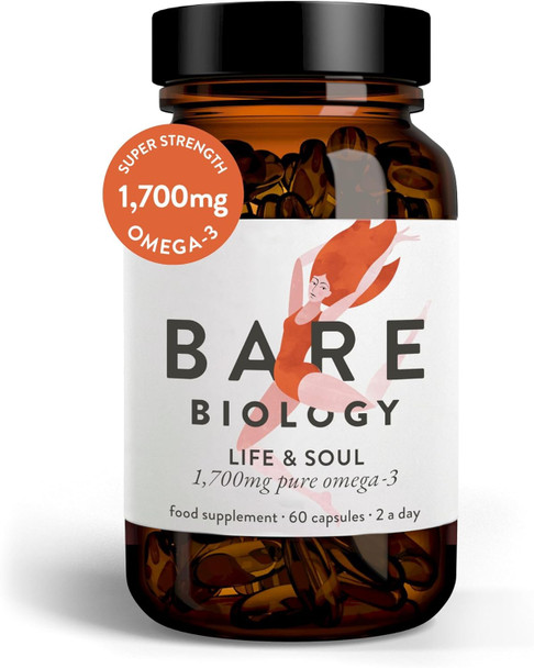 Bare Biology Life  Soul Omega 3 Fish Oil Daily 60 Capsules