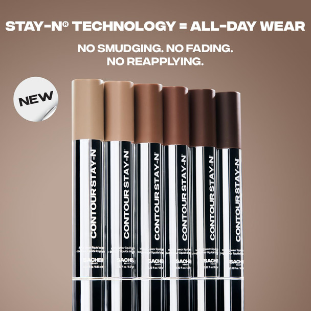 Sacheu Liquid Contour STAY-N Long Wear Cream Contour Makeup — Long Lasting Blendable & Lightweight Formula — Vegan & Cruelty-free Giving Drama