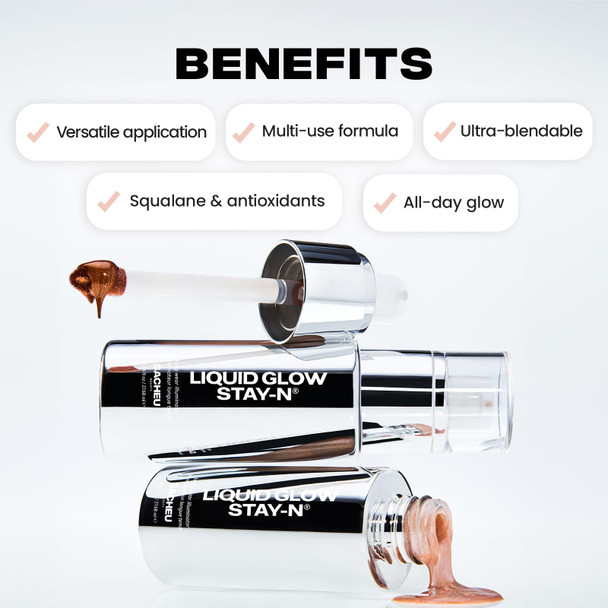 Sacheu Liquid Glow STAY-N Liquid Highlighter & Illuminator Makeup — 30ml Long Lasting Luminous Glow Lightweight Dewy Finish Glow Getter