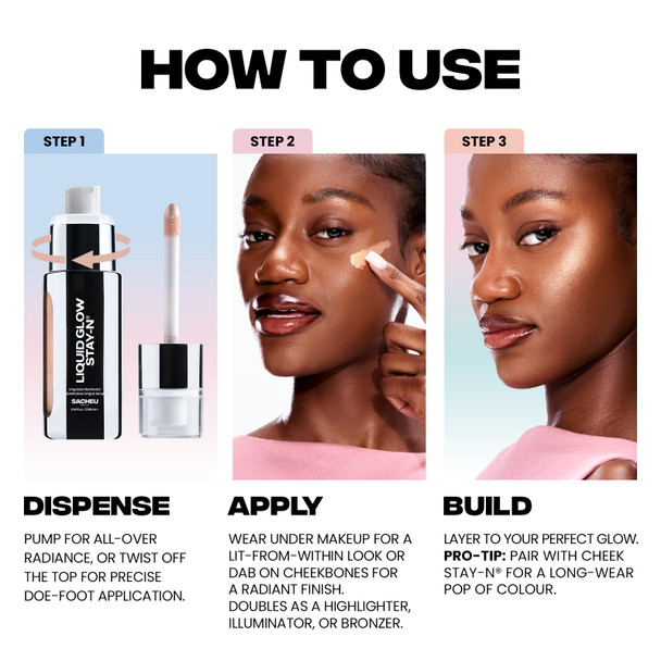 Sacheu Liquid Glow STAY-N Liquid Highlighter & Illuminator Makeup — 30ml Long Lasting Luminous Glow Lightweight Dewy Finish Glow Getter