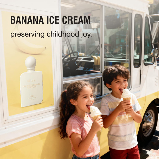Sttes Perfume #20 for Women – Childhood Banana Ice Cream Eau de Parfum The Exact Sweetness You Remember: Ripe Banana Vanilla Ice Cream & Caramel Crunch Long-Lasting Sweet Gourmand Fragrance 100ml