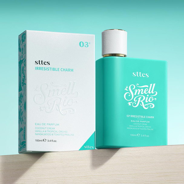 Sttes Smell Rio Perfume 03# (Irresistible Charm) Perfume for Women – Long-Lasting Hair Coconut Vanilla & Toasted Praline Notes – Sweet Scentual Fragrance Eau de Parfum 100ml (3.4 fl oz)