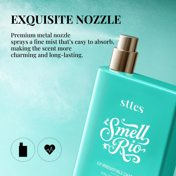 Sttes Smell Rio Perfume 03# (Irresistible Charm) Perfume for Women – Long-Lasting Hair Coconut Vanilla & Toasted Praline Notes – Sweet Scentual Fragrance Eau de Parfum 100ml (3.4 fl oz)