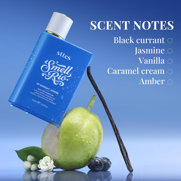 Sttes Smell Rio Perfume 06# (Midnight Jasmine) – Perfume for Women – Long-Lasting Hair Black Currant Jasmine & Vanilla Notes – Elegant Scentual Fragrance Eau de Parfum 100ml (3.4 fl oz)