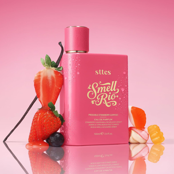 Sttes Smell Rio Perfume 606# (Pressable Strawberry Gummies) Hair Perfume for Women – Long-Lasting Strawberry Candy Vanilla & Marshmallow Gourmand Fragrance Eau de Parfum 100ml (3.4 fl oz)