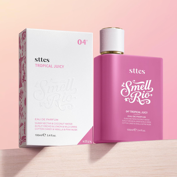 Sttes Smell Rio Perfume 04# (Tropical Juicy) – Perfume for Women – Long-Lasting Hair Guava Orchid Vanilla & Cotton Candy Notes – Fruity Scentual Fragrance Eau de Parfum 100ml (3.4 fl oz)