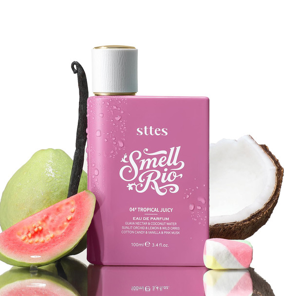 Sttes Smell Rio Perfume 04# (Tropical Juicy) – Perfume for Women – Long-Lasting Hair Guava Orchid Vanilla & Cotton Candy Notes – Fruity Scentual Fragrance Eau de Parfum 100ml (3.4 fl oz)