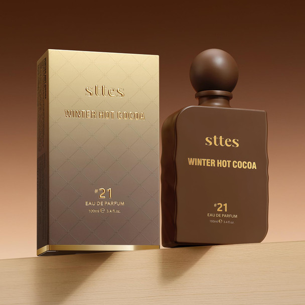 Sttes Perfume #21 for Women – Winter Hot Cocoa Eau de Parfum Warm Cocoa The Exact Sweetness You Remember:Hot Milk & Soft Vanilla Scent Long-Lasting Sweet Gourmand Fragrance 100ml