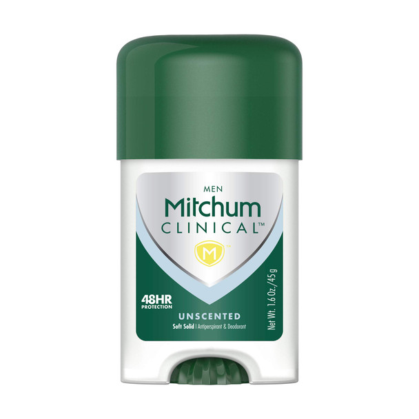 Mitchum Men Clinical Soft Solid Antiperspirant DeodorantUnscented 1.6 Ounce
